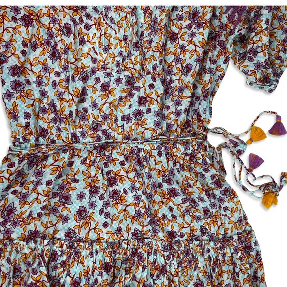 Poupette St Barth Bona Mini Dress Aqua Blossom – Size M - Picture 7 of 16